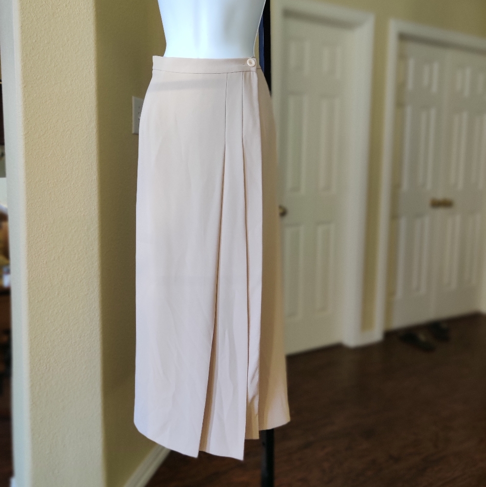 Delicia Vintage Cream Side Pleated Wrap Skirt.
